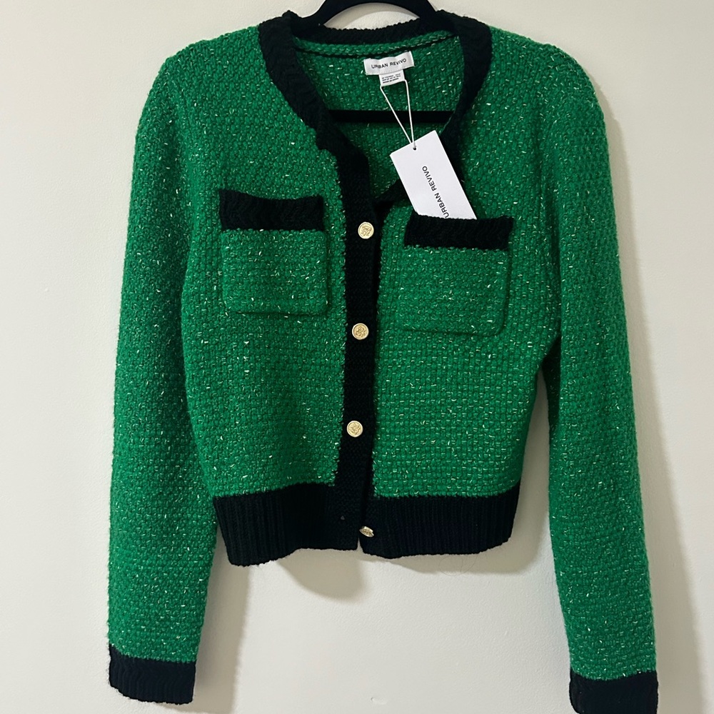 URBAN REVIVO • GREEN CARDIGAN